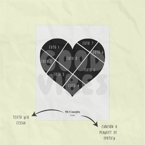 Corazón de Recuerdos - Collage en Forma de Corazón