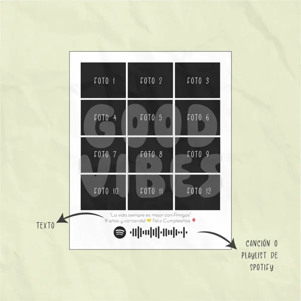 Mosaico de Emociones - Cuadro con 12 Fotos Personalizado