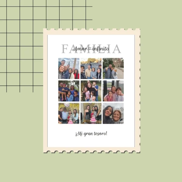 Ohana - Cuadro Familiar con 9 Fotos Personalizado