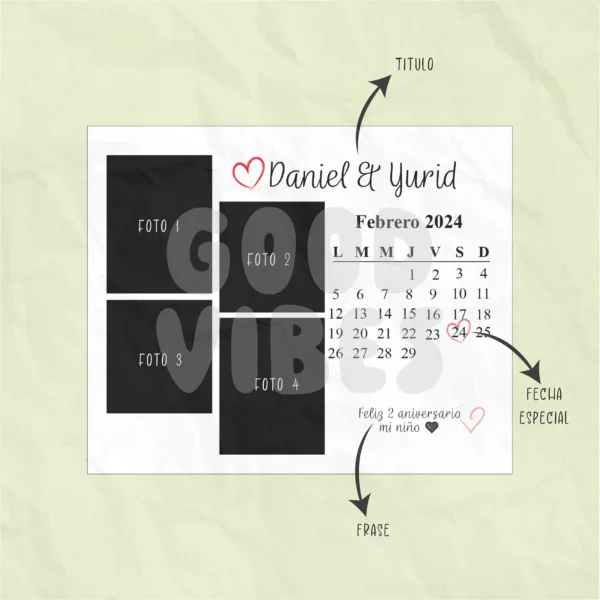 Mapa de Nuestros Días - Calendario Personalizado